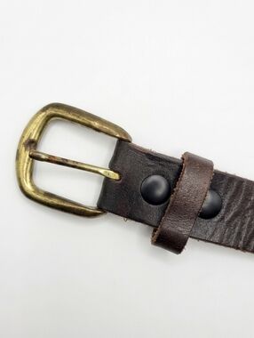 Threads Leather Belt Size 48 Big & Tall Made in USA Brown Genuine Leather